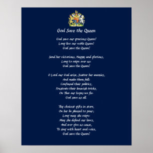 Affiche d'hymne de la Grande-Bretagne (God Save