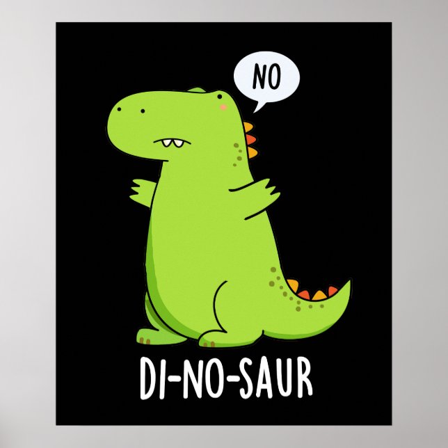 Affiche Di-no-saur Blagues de dinosaure drôle Fond sombre (Devant)
