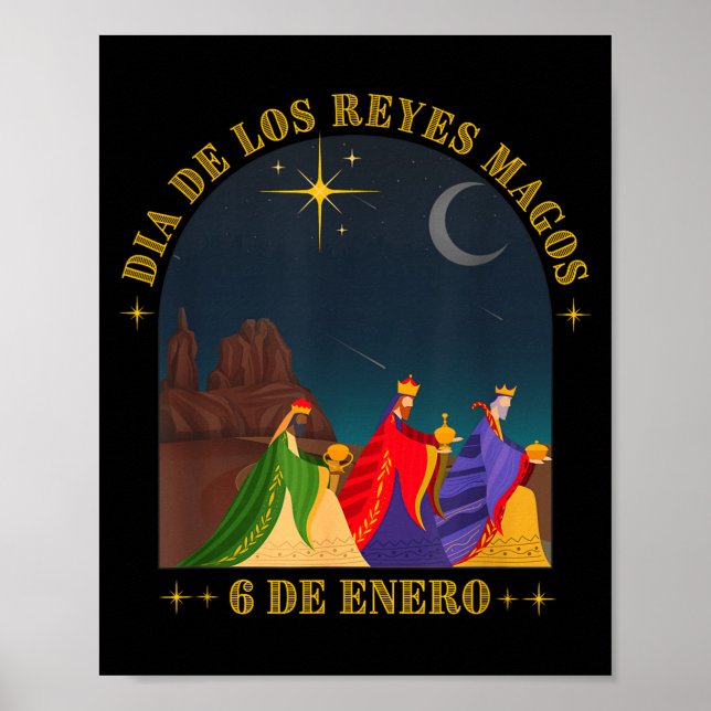Affiche Dia De Los Es Magos 6 De Enero Ephany  (Devant)