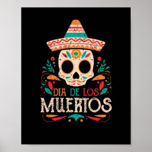 Affiche Dia De Los Muertos Jour du crâne mexicain mort