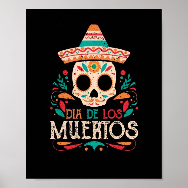 Affiche Dia De Los Muertos Jour du crâne mexicain mort (Devant)