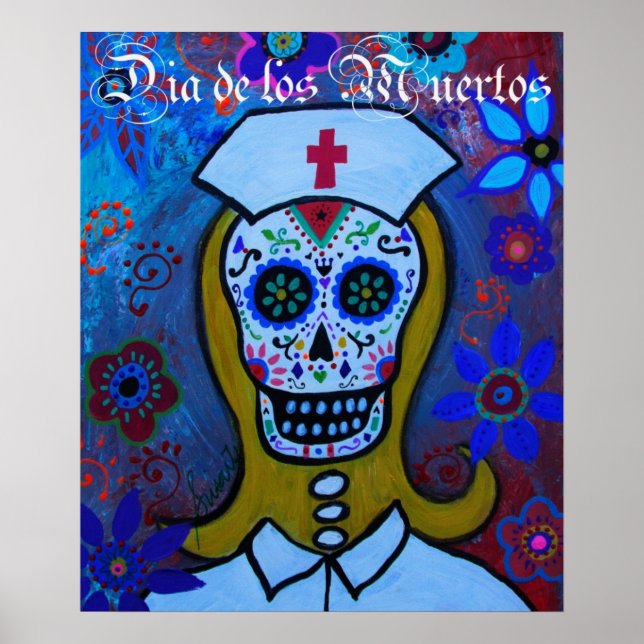 AFFICHE DIA DE LOS MUERTOS NURSE (Devant)