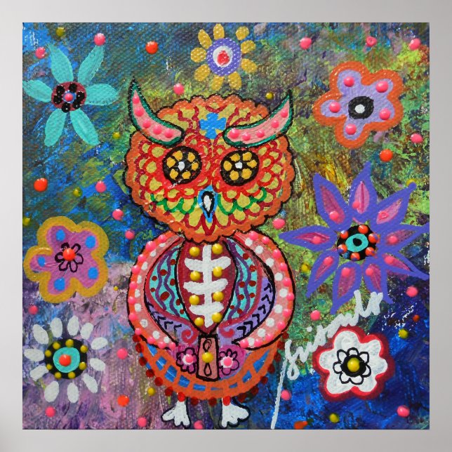 Affiche Dia de los Muertos Owl (Devant)