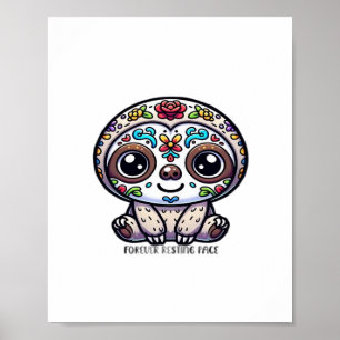Affiche Dia De Los Muertos Sloth T-Shirt Actif