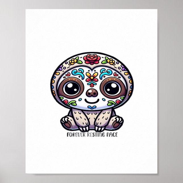 Affiche Dia De Los Muertos Sloth T-Shirt Actif (Devant)