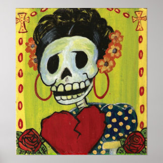 Affiche dia de los muertos squelette dame imprimer
