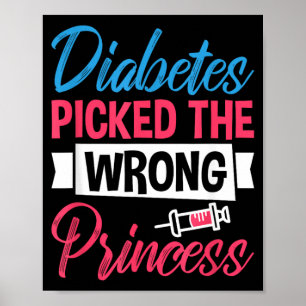 Affiche Diabète a choisi la mauvaise princesse Insuline Ty