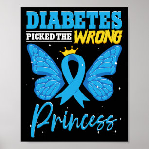 Affiche Diabète attrapé Le mauvais diabète T1D maintenant
