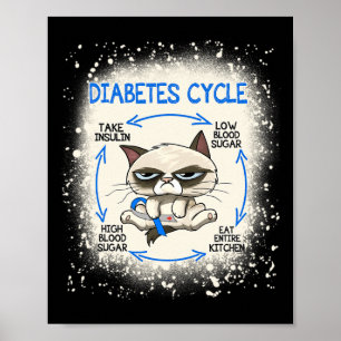 Affiche Diabète Cycle Diabète Sensibilisation Plaisir Chat