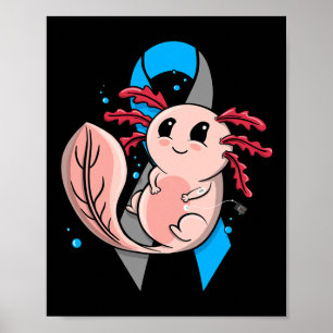 Affiche Diabète de type 1 T1d Sensibilisation Cute Axolotl
