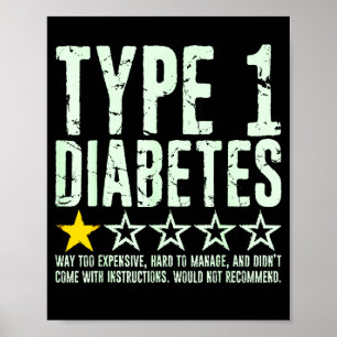 Affiche Diabète de type 1 Une étoile, T1d Sensibilisation