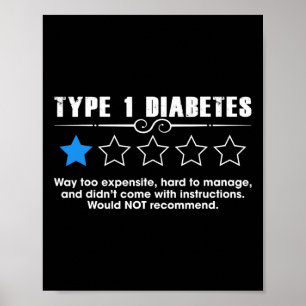 Affiche Diabète de type un une étoile T1d Mois de la sensi
