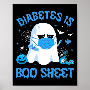 Affiche Diabète est feuille de papier bleu gris sensibilis
