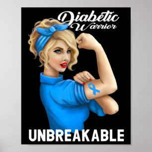 Affiche Diabète Guerrier Sensibilisation Insuline Diabétiq