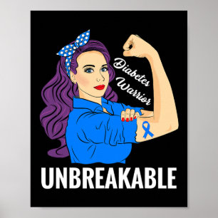 Affiche Diabète Guerrier Sucre Diabétique Type 1 2 Sensibi