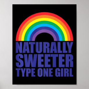 Affiche Diabète Naturellement plus doux Type Une fille Arc