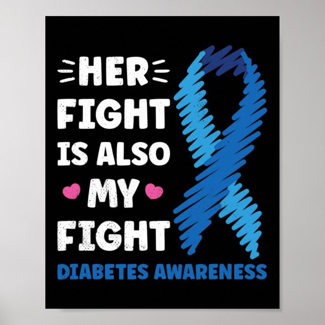 Affiche Diabète Son combat est mon combat de sensibilisati (Devant)