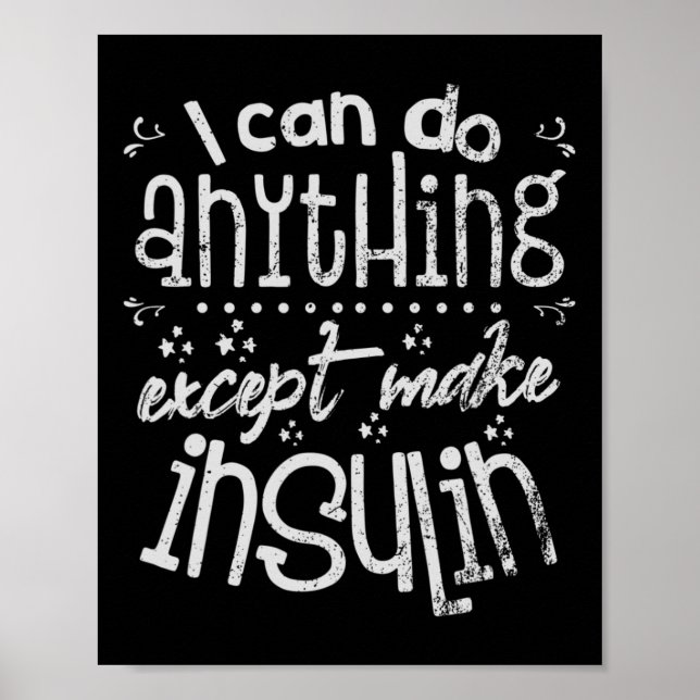 Affiche Diabète T1d de l'insuline amusante (Devant)