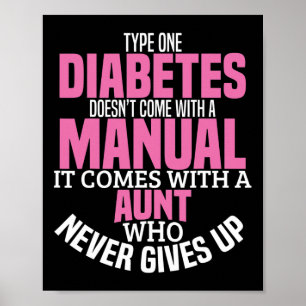 Affiche Diabète Tante T1D Diabète Type 1 Sensibilisation F