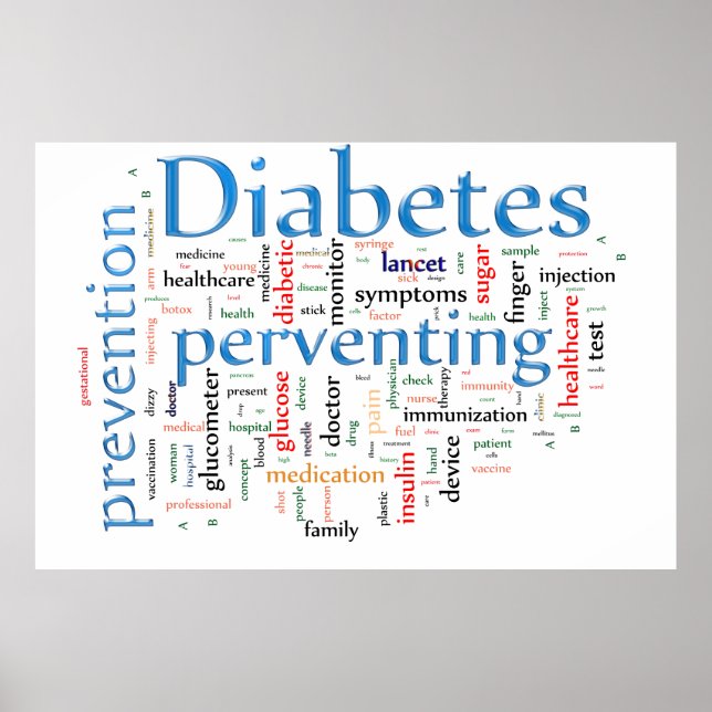 Affiche Diabetes and perventing (Devant)