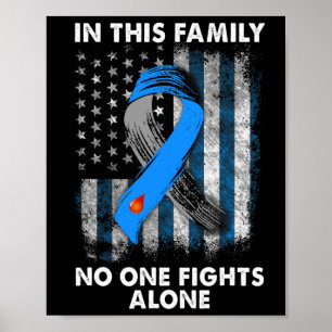 Affiche Diabetic type 1 T1D Diabète Aware USA Flag Gi