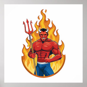 Affiche Diable avec trident