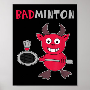 Affiche Diable de badminton Joueur de badminton Volant Spo
