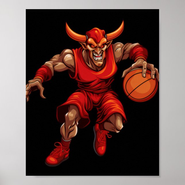 Affiche Diable de basket-ball (Devant)