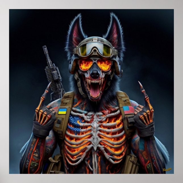 Affiche Diable de Chien #00001 de la collection NFT Art (Devant)