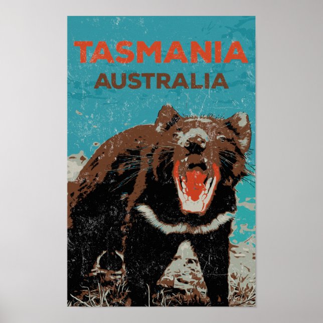 Affiche Diable de Tasmanie, île de Tasmanie, Australie (Devant)