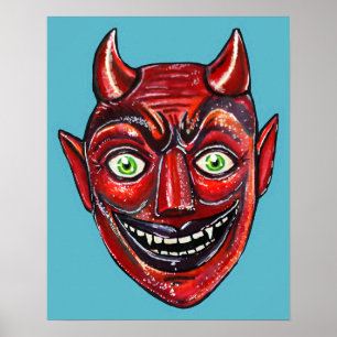 Affiche Diable Rouge Vintage Halloweenies
