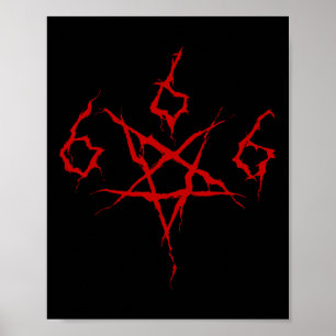Affiche Diable Satan Satanic 666 Pentagram Occulte Horreur