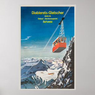 Affiche Diablerets Glacier Alpes bernoises Suisse