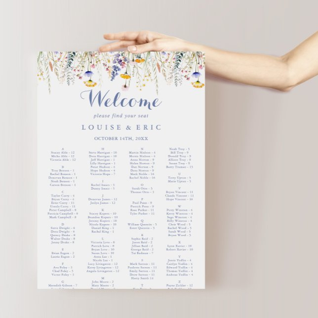 Affiche Diagramme alphabétique Fleur sauvage multicolore (Créateur téléchargé)