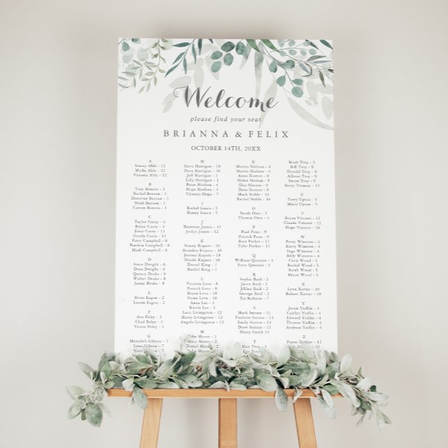 Affiche Diagramme alphabétique minimaliste d'eucalyptus (Créateur téléchargé)