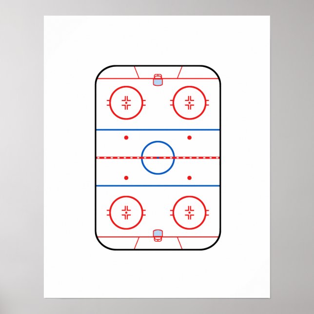 Affiche Diagramme de la patinoire Hockey Jeu Compagnon (Devant)