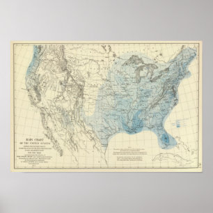 Affiche Diagramme de pluie des USA