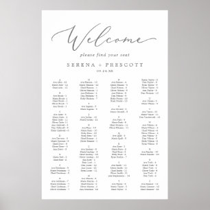 Affiche Diagramme de siège alphabétique en argent