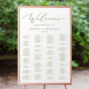 Affiche Diagramme de siège alphabétique vert olive