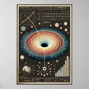 Affiche Diagramme de trou de ver de l'ère spatiale