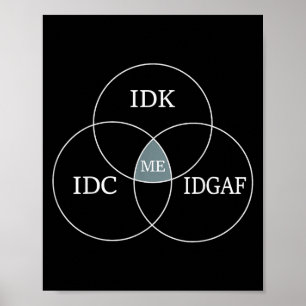 Affiche Diagramme de Venn Idgaf Mème Funny Science Scifi I