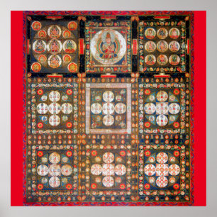 Affiche Diagramme Mandala Cosmique pour la Méditation