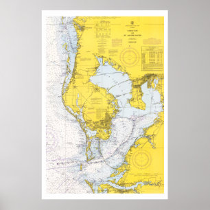 Affiche Diagramme nautique vintage de Tampa Bay