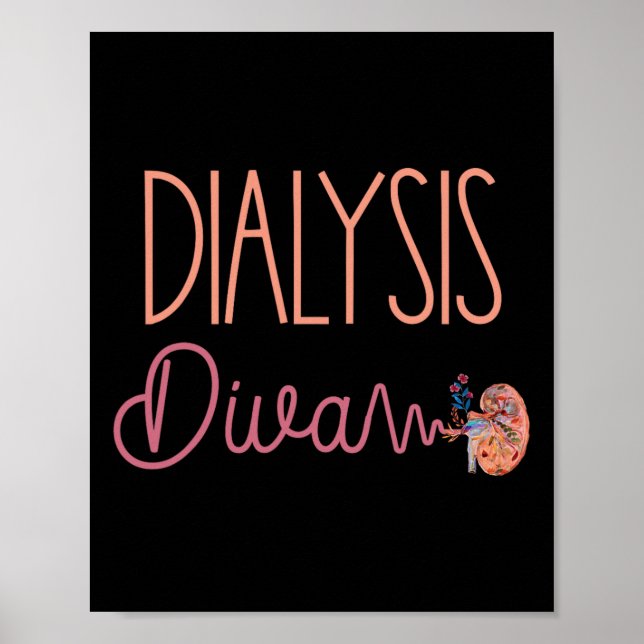 Affiche Dialyse Diva Technicien Infirmière Patient Cute Re (Devant)