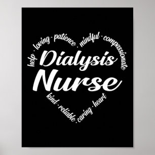 Affiche Dialysis Nurse Heart Word Cloud