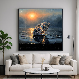 Affiche Diamant humide - Style impressionniste Art mélanco