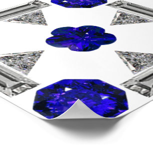 Affiche Diamant Sapphire Gemstone Art, Bleu