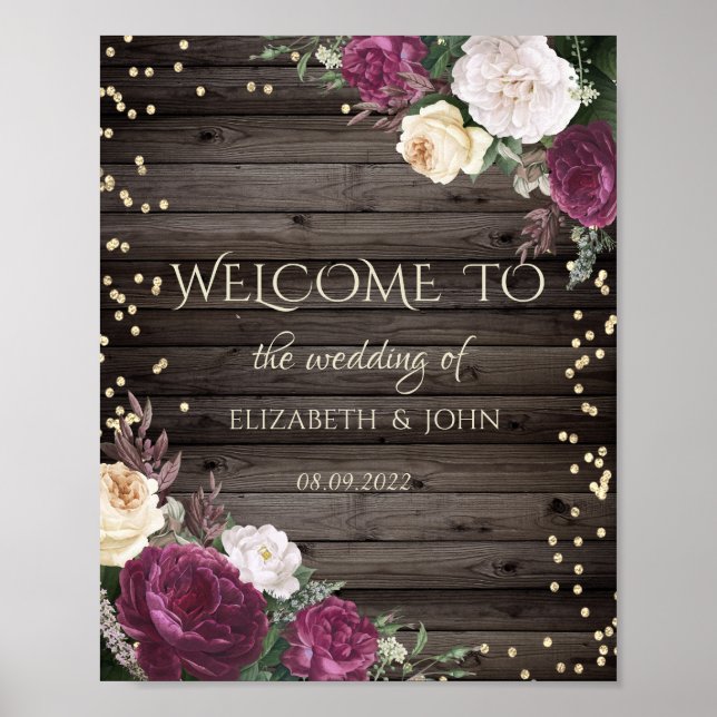 Affiche Diamants Or Fleurs Bourgogne Bois Enregistrer La D (Devant)