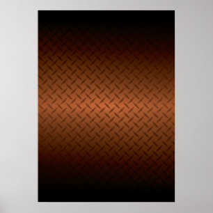 Affiche Diamondplate Look Pattern Black to Copper Fade