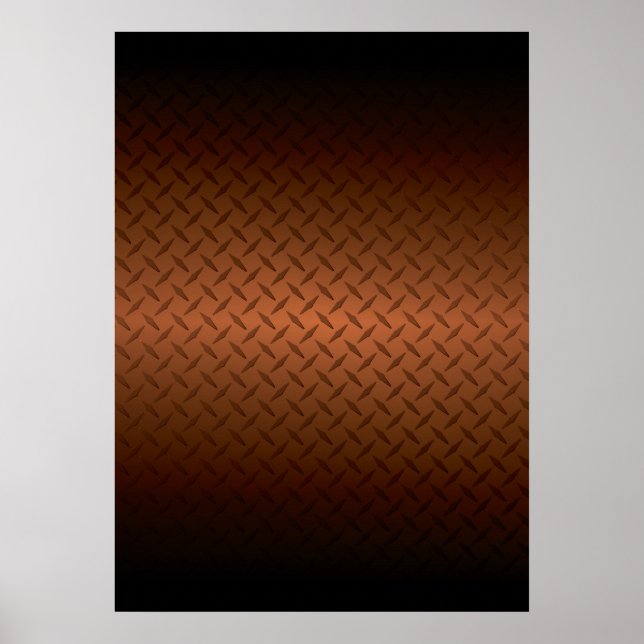 Affiche Diamondplate Look Pattern Black to Copper Fade (Devant)
